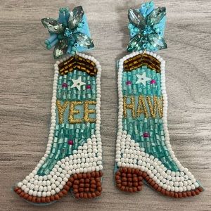 ❤️ 🎉LAST ONE! Beaded YEE HAW Boot Earrings